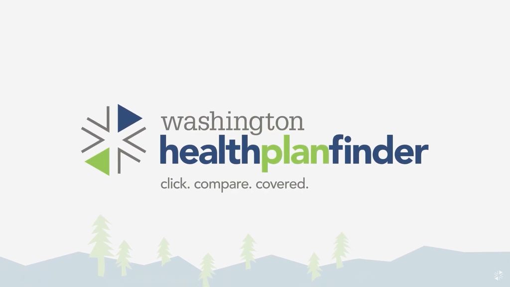 Logotipo de Washington Healthplanfinder sobre un fondo de montañas. Haga clic para abrir un video sobre el seguro de salud después de perder un empleo. El video está en inglés.