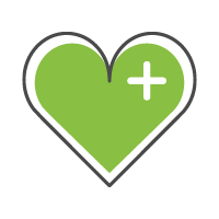 A green heart icon.
