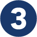 Un círculo azul con el número tres.