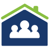 A house with people in it icon